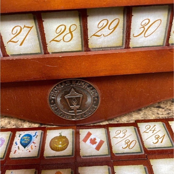 Thomas Kincade perpetual calendar with plates simpler times Christmas present pa - Picture 7 of 10